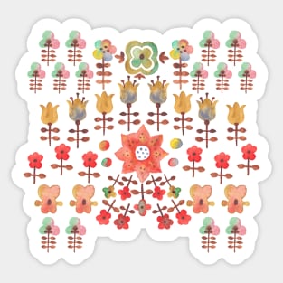 Watercolor Retro Floral Sticker